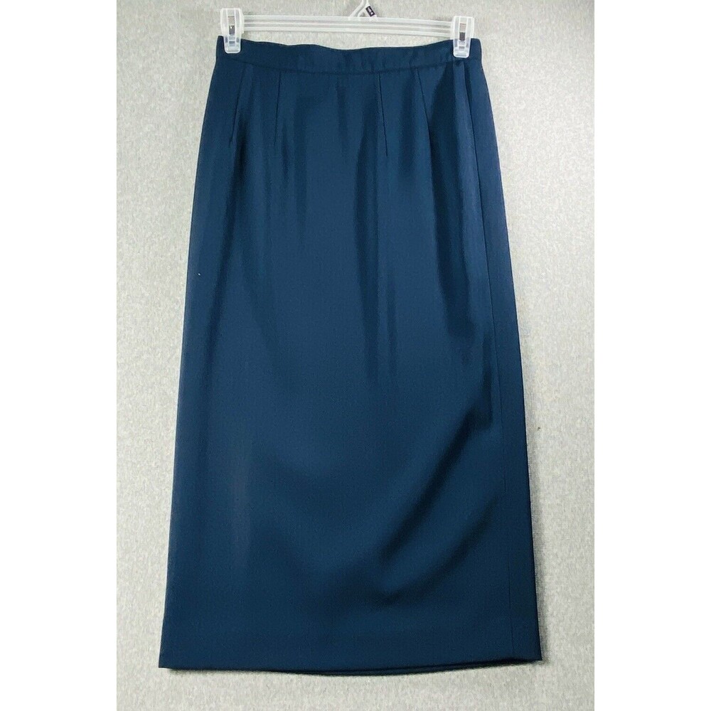 Women Elegant Dress Skirt Wrap With Buttons Navy Lined Waist 30”